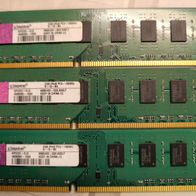 6GB Kingston DDR3 RAM 3x2GB PC3-10600U 1333MHz KP223C-ELD Desktop