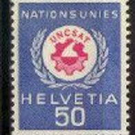 Schweiz Internat. Ämter/ Europ. Amt d. Vereinten Nationen ONU/ UNO Mi. Nr. 38 * * <