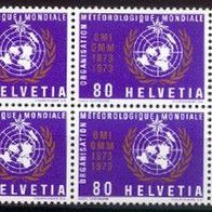 Schweiz Internat. Ämter/ Weltorganis. f. Meteorologie OMM / WMO Mi. Nr. 12 4x * * <