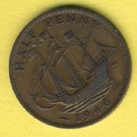 Großbritannien 1/2 Penny 1946