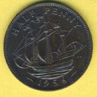 Großbritannien 1/2 Penny 1956