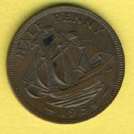 Großbritannien 1/2 Penny 1954