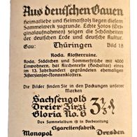 Nr.18 Sammelkarte-Sachsengold -Aus deutschen Gauen- Roda / /hüringen