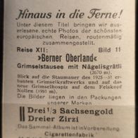 Zigarettenb. Nr. 11 Hinaus in die Ferne ! Reise XII: erner Oberland-Grimselstause