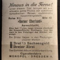 Zigarettenb. Nr. 10 Hinaus in die Ferne ! Reise XII: erner Oberland-Aaresschlucht