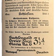 Zigarettenbild Nr. 3 Aus deutsches Gauen - Schlesien - Goldentraum/Talsperre