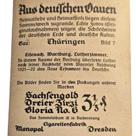 Nr.07 Sammelkarte-Sachsengold -Aus deutschen Gauen- Eisenach / /hüringen