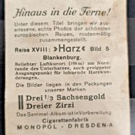 Zigarettenbild Nr. 5 Hinaus in die Ferne ! Reise XVIII : Harz-Blankenburg