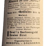 Bild 13 Hinaus in die Ferne ! Reise XIII : Norditalien - Mailand -Zigarettenbild