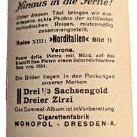 Bild 11 Hinaus in die Ferne ! Reise XIII : Norditalien - Verona - Zigarettenbild