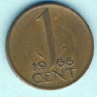 Niederlande 1 Cent 1966 kleine 66