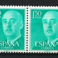 Spanien Mi. Nr. 1080 2-fach (waagerecht) Generalissimus Franco * * <