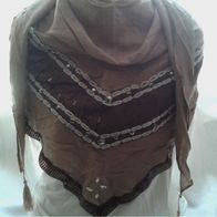 Vintage Dreiecktuch Designer-Tuch Almond/Braun