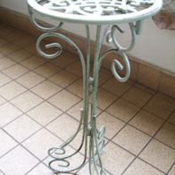 Shabby Chic Rund Beistelltisch Blumentisch Antikgrün Metall Tisch H=50cm Ø23cm