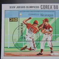 Nicaragua Block 177 EST - Olympische Spiele Seoul Baseball 1988