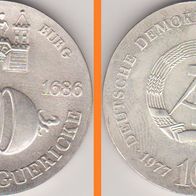 1977 DDR 10 Mark Otto von Guericke Silber Stempelglanz Exportqualität
