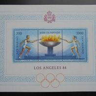 San Marino Block 9 * * - Olympische Spiele Los Angeles 1984