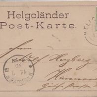 Altdeutschland dekor. Litho AK mit EF Helgoland - Hannover 1890