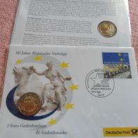 Deutschland BRD 2007 Münzbrief-50 Jahre Römische Verträge mit Ersttagstempel