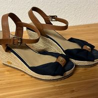 maritime Keil/Plateau-Sandalen | Tom Tailor | Blau/Braun | Gr. 40
