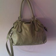 ITL-2110.1 Leder Grau, Handtasche, Damentasche, Schultertasche, handbag, Schoulderbag