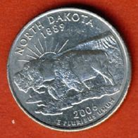 USA 25 Cents Quarter 2006 P North Dakota