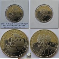 1980- Poland- 20 Zlotych- 1980 Summer Olympics- Proof (Mintage: 5,000)