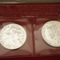 San Marino Silber-Set 500 + 1 000 Lire 1991 BU/ Stgl. Olympiade 1992 Barcelona