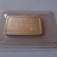Silberbarren Degussa, 10g 999 Silber