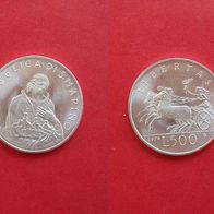San Marino Silber 500 Lire 1979, Hl. Marinus/ Triga