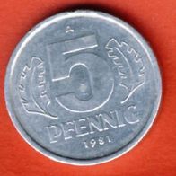 DDR 5 Pfennig 1981 A