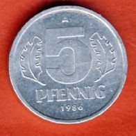DDR 5 Pfennig 1986 A RAR