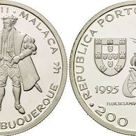 Portugal Silber PP/ Proof 200 Escudos 1995 "Afonso de Albuquerque (1453-1515)