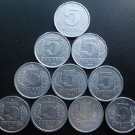 5 Pfennig DDR alle Jahrgänge verschieden