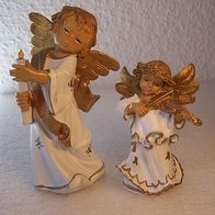 2 Italienische, handbemalte Keramik-Engel * **