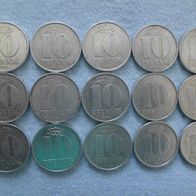 15 DDR Münzen zu 10 Pfennig alle Jahrgänge verschieden 63 67 68 70 71 72 73 78 79 usw