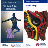 London Tube U-Bahn Sammelobjekt Taschenpläne Ausgabe hier 06/2016 + Night Tube