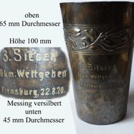 Flensburg-1920-Sport-Preis-30-km-Wettgehen vom 22. August versilberter Pokal