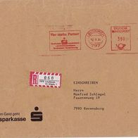 Deutschland Ganzsache Sparkasse Einschreibemarke & Maschinenfrankierung 1984