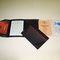 1 (eine) Brieftasche / Ausweistasche / Kfz-Scheinhülle, rot/ schwarz