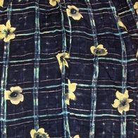 Hose blau, gelbes Blumenmuster