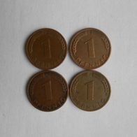 1 Pfennig BRD Deutschland 4 Stück 1950 DFG und J