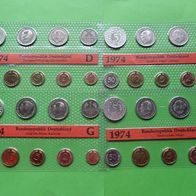 Deutschland BRD Münzsätze 1974 D-F-G-J * St. * *