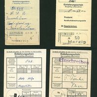 Einlieferungsscheine Postamt Merzig Saar 1956 - 1973