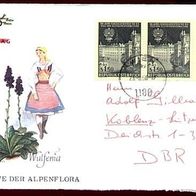 Östereich Schmuck-Brief (Motive der Alpenflora) 1956