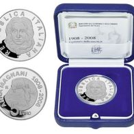 Italien Silber PP 5 Euro 2008 "100. Geburtstag v. Anna Magnani" Nur 9 000 Exemplare