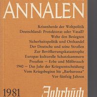 Gert Sudholt: Deutsche Annalen 1981: Jahrbuch des Nationalgeschehens