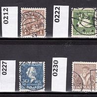 Dänemark Mi. Nr. 211 + 212 + 222 + 224 + 225 + 227 + 230 + 231 o <