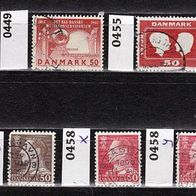 Dänemark Mi. Nr. 442x + 449 + 455 + 456 + 457x + 457y + 458x + 458y + 459 o <