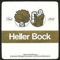 ALT ! Bieretikett "Heller Bock" Eichbaum-Werger-Brauereien AG Worms/ Mannheim